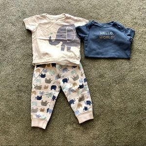 Carter’s 3 piece elephant outfit 12 months